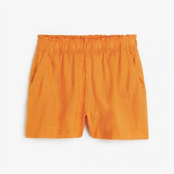 H&M Orange Linen Blend Shorts - Picture 3 of 6